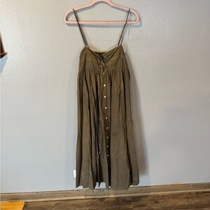 Olive Green Sleeveless Maxi Dress